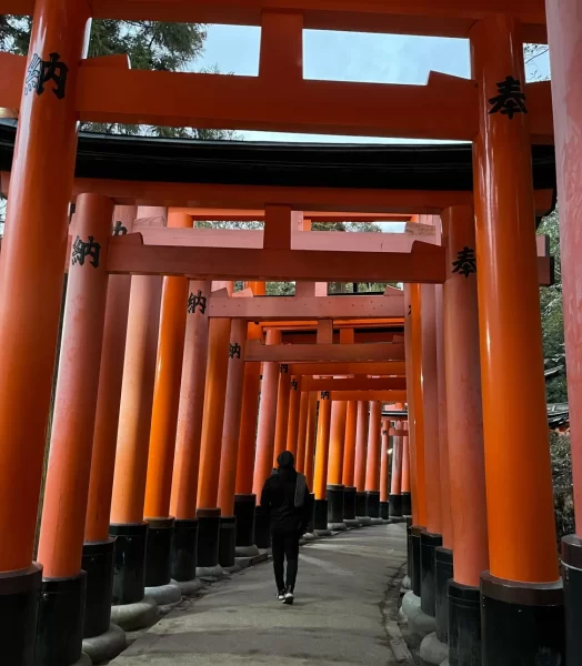 At Kyoto's Torii gates embracing the power of finding commonalities across cultures.